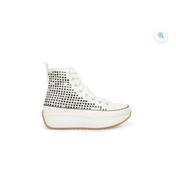 Madden Girl Winnona platform Rhinestone sneaker sz 9.5 platform white high top - Picture 3 of 7